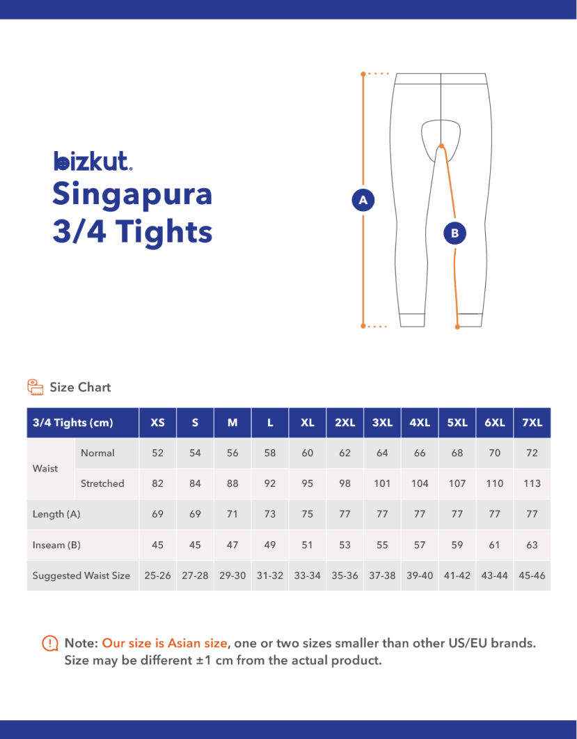 Premium Singapura 3/4 Gel Cycling Tights - Bizkut